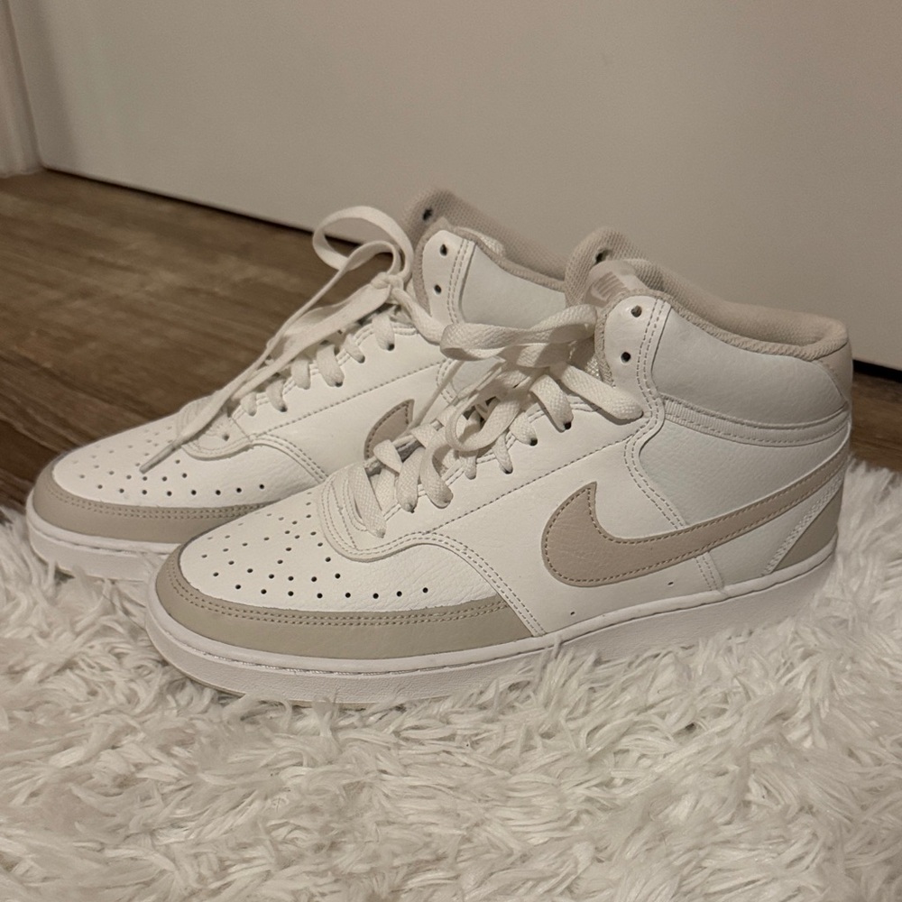 Nike Womens Court Vision Mid 'White Light Orewood Brown'
